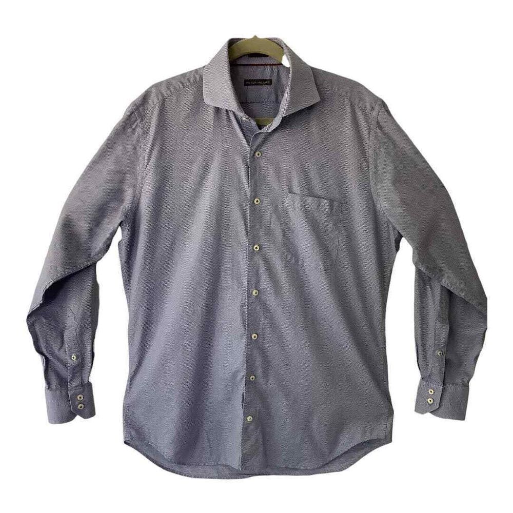 Peter Millar EUC Blue Tiny Subtle Print Buttonup Longsleeve‎ Large